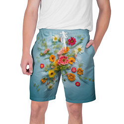 Мужские шорты Букет полевых цветов на ткани