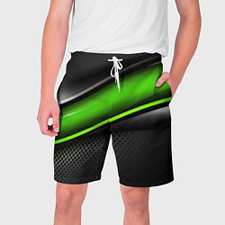 Шорты на шнурке мужские Зеленая объемная полосы, цвет: 3D-принт