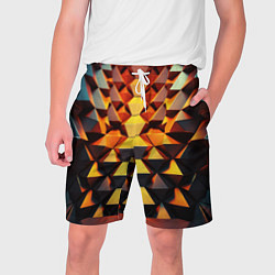 Шорты на шнурке мужские Объемные кубы полигон, цвет: 3D-принт