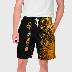 Шорты на шнурке мужские Nightwish - gold gradient: по-вертикали, цвет: 3D-принт