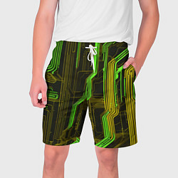 Мужские шорты Кибер схема зелёная
