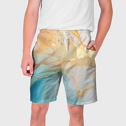 Шорты на шнурке мужские Янтарь и бирюза, цвет: 3D-принт