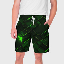 Шорты на шнурке мужские Зеленые элементы абстракция, цвет: 3D-принт