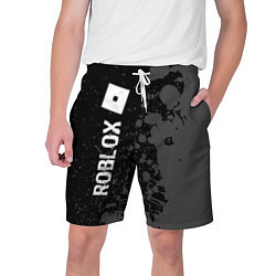 Шорты на шнурке мужские Roblox glitch на темном фоне: по-вертикали, цвет: 3D-принт