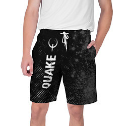Шорты на шнурке мужские Quake glitch на темном фоне: по-вертикали, цвет: 3D-принт