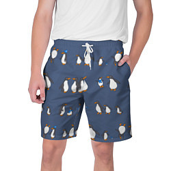 Мужские шорты Забавное семейство пингвинов