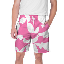 Мужские шорты Бело-розовая абстрактная композиция
