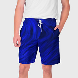 Шорты на шнурке мужские Текстура синей шерсти, цвет: 3D-принт