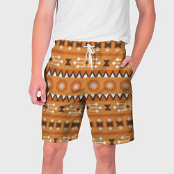 Мужские шорты Brown tribal geometric