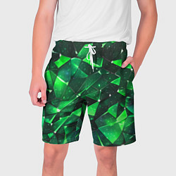 Шорты на шнурке мужские Зелёное разбитое стекло, цвет: 3D-принт