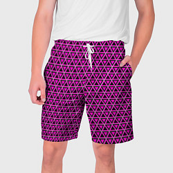 Шорты на шнурке мужские Розовые и чёрные треугольники, цвет: 3D-принт