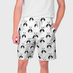 Шорты на шнурке мужские Panda love - pattern, цвет: 3D-принт