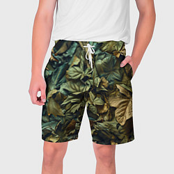 Мужские шорты Реалистичный камуфляж из листьев