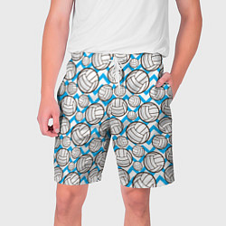 Шорты на шнурке мужские Мячи волейбольные паттерн, цвет: 3D-принт
