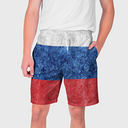 Шорты на шнурке мужские Флаг России разноцветный, цвет: 3D-принт