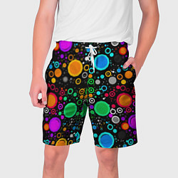 Шорты на шнурке мужские Разноцветные круги, цвет: 3D-принт