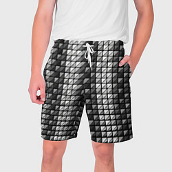 Шорты на шнурке мужские Чёрно-белые квадраты, цвет: 3D-принт