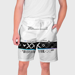 Шорты на шнурке мужские Printstream white - скин CS, цвет: 3D-принт