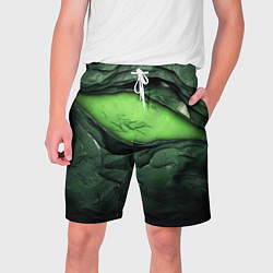 Мужские шорты Разрез на зеленой абстракции