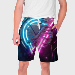 Шорты на шнурке мужские Neon geometric abstraction - ai art, цвет: 3D-принт