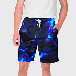 Шорты на шнурке мужские Синее ледяное свечение, цвет: 3D-принт