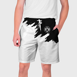 Шорты на шнурке мужские Borussia краски белые, цвет: 3D-принт
