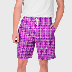 Шорты на шнурке мужские Фиолетовые полосы, цвет: 3D-принт