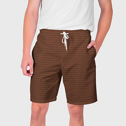 Мужские шорты Коричневый текстурированный тонкие полосы-ромбы