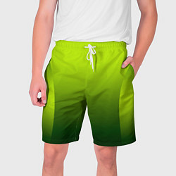 Шорты на шнурке мужские Яркий зеленый градиентный комбинированный узор, цвет: 3D-принт