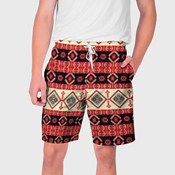 Шорты на шнурке мужские Этнический геометрический узор, цвет: 3D-принт
