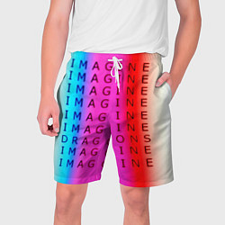 Шорты на шнурке мужские Imagine Dragons neon rock, цвет: 3D-принт