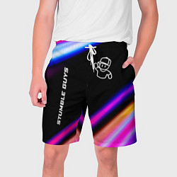 Шорты на шнурке мужские Stumble Guys speed game lights, цвет: 3D-принт