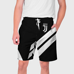 Шорты на шнурке мужские Juventus line white, цвет: 3D-принт