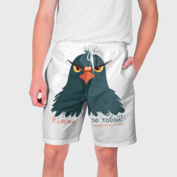 Шорты на шнурке мужские Злой голубь, цвет: 3D-принт