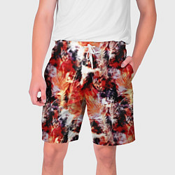 Шорты на шнурке мужские Огненные перья, цвет: 3D-принт