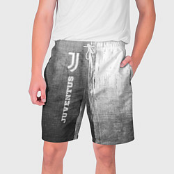 Шорты на шнурке мужские Juventus - grey gradient по-вертикали, цвет: 3D-принт