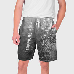 Шорты на шнурке мужские Scorpions - grey gradient по-вертикали, цвет: 3D-принт