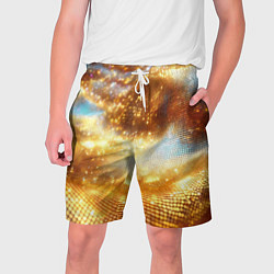 Шорты на шнурке мужские Блестящая золотая текстура, цвет: 3D-принт