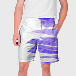 Шорты на шнурке мужские Color white purple, цвет: 3D-принт