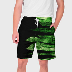 Шорты на шнурке мужские Color green black, цвет: 3D-принт