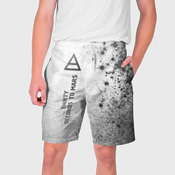 Шорты на шнурке мужские Thirty Seconds to Mars - white gradient по-вертика, цвет: 3D-принт