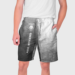 Шорты на шнурке мужские AEK Athens - grey gradient по-вертикали, цвет: 3D-принт