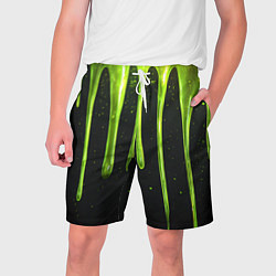 Шорты на шнурке мужские Слизь зеленая текстура, цвет: 3D-принт