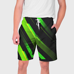 Шорты на шнурке мужские Color black green, цвет: 3D-принт