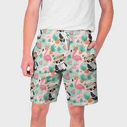 Мужские шорты Панда фламинго лето ананас