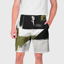 Шорты на шнурке мужские Ford эмблема, цвет: 3D-принт