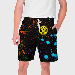 Шорты на шнурке мужские Borussia neon splash, цвет: 3D-принт