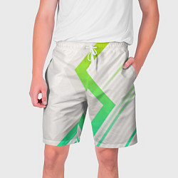 Шорты на шнурке мужские Color white line green, цвет: 3D-принт