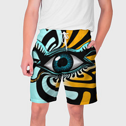 Шорты на шнурке мужские Глаз - психоделика, цвет: 3D-принт
