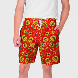 Шорты на шнурке мужские Традиционный русский узор, цвет: 3D-принт